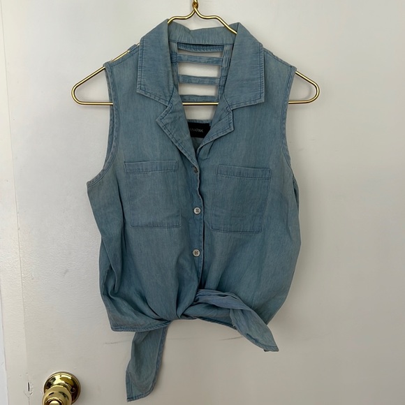MINKPINK Denim Tank Top - Picture 1 of 2